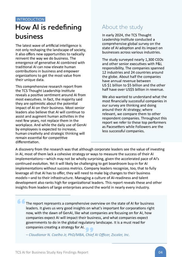 AI Flipbook | TCS AI for Business Study: Key Findings Report - Page 4