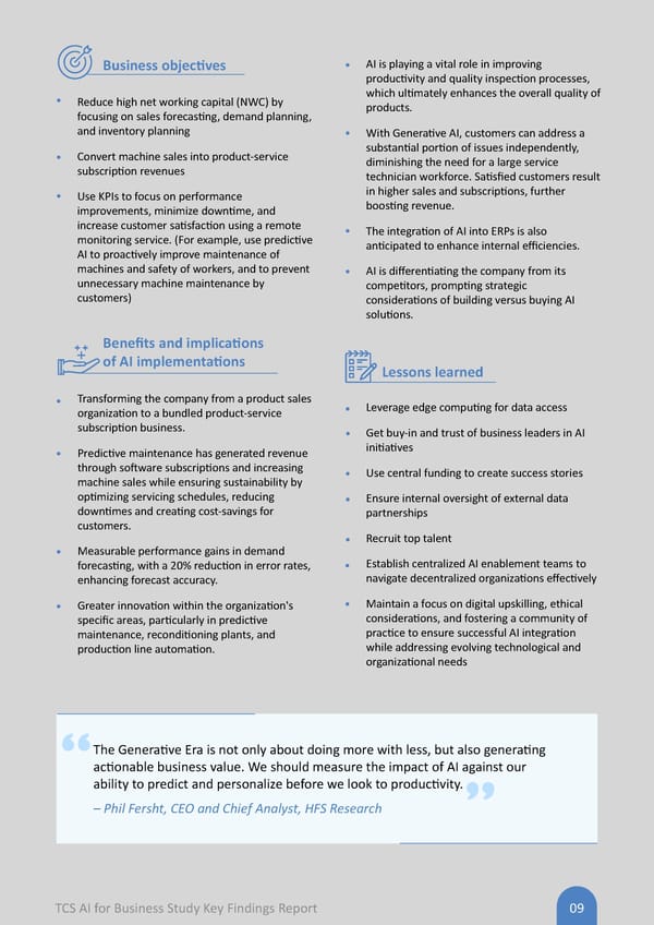 AI Flipbook | TCS AI for Business Study: Key Findings Report - Page 9